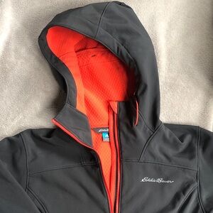 Eddie Bauer Charcoal Jacket with Orange Lining